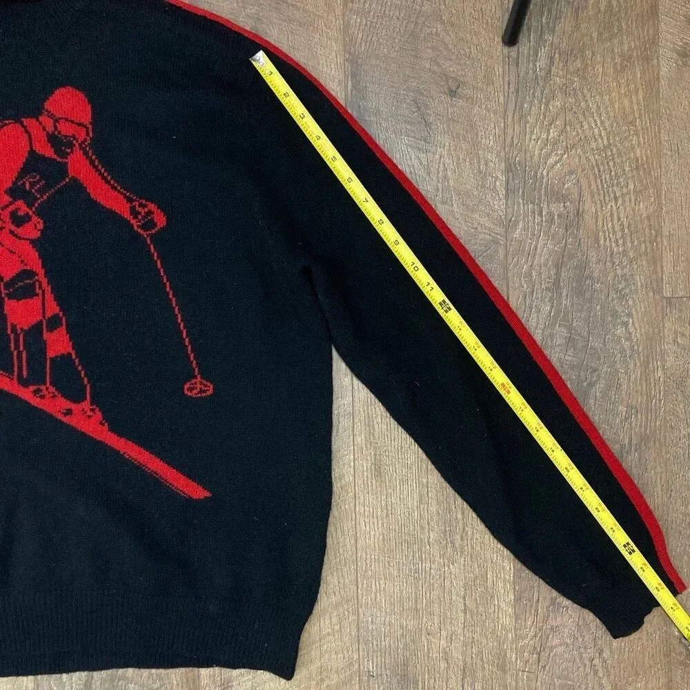 Vintage RARE Polo Ralph‎ Lauren Turtleneck Sweater 100% Lambswool Suicide Skier